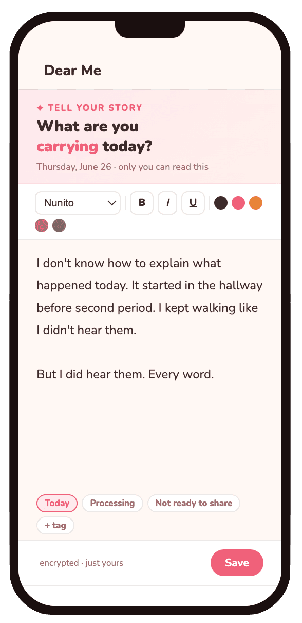 Dear Me mobile app