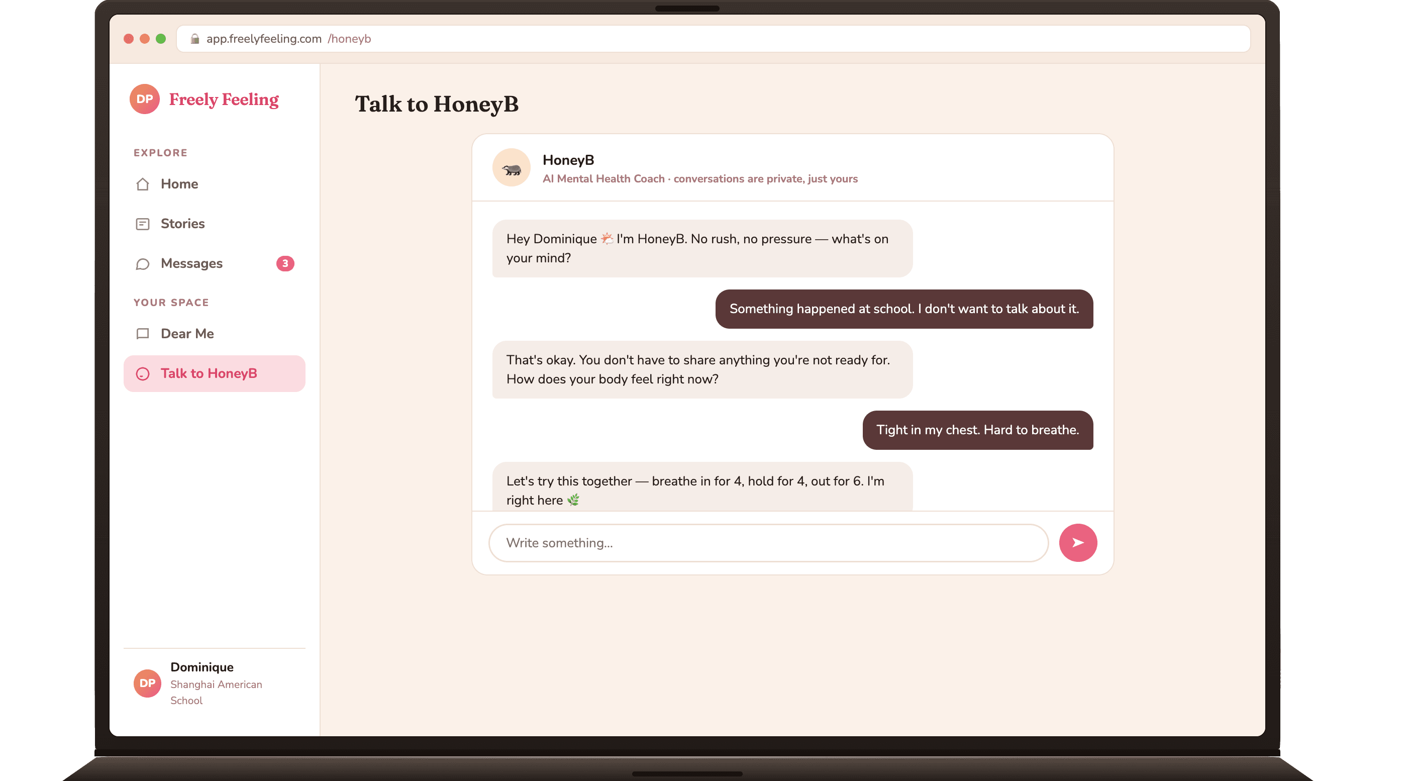 Talk to HoneyB web app