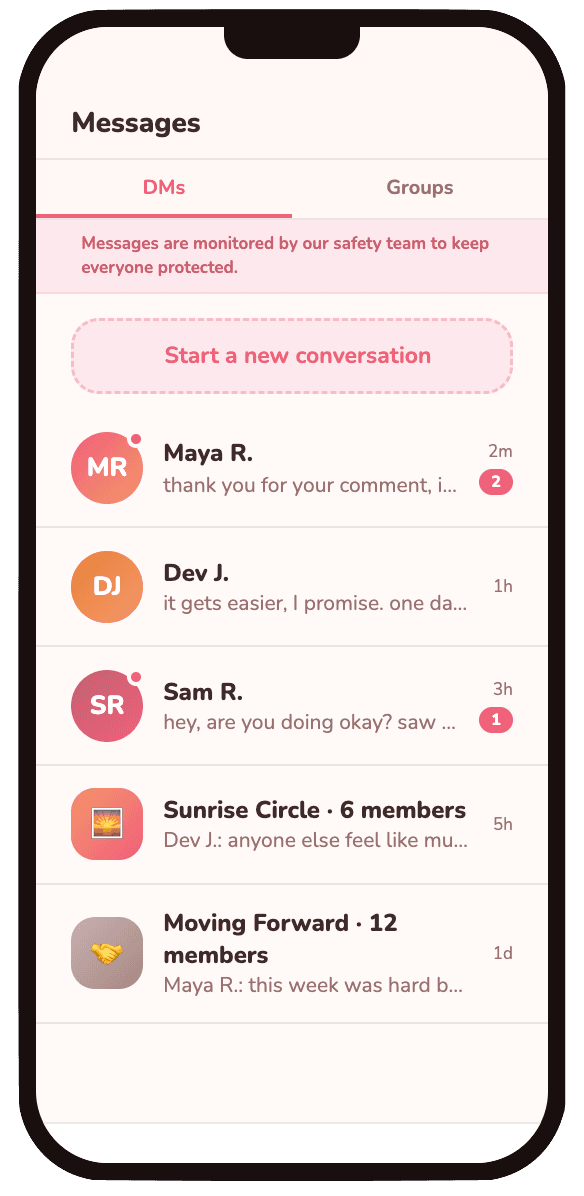 People and connections mobile app