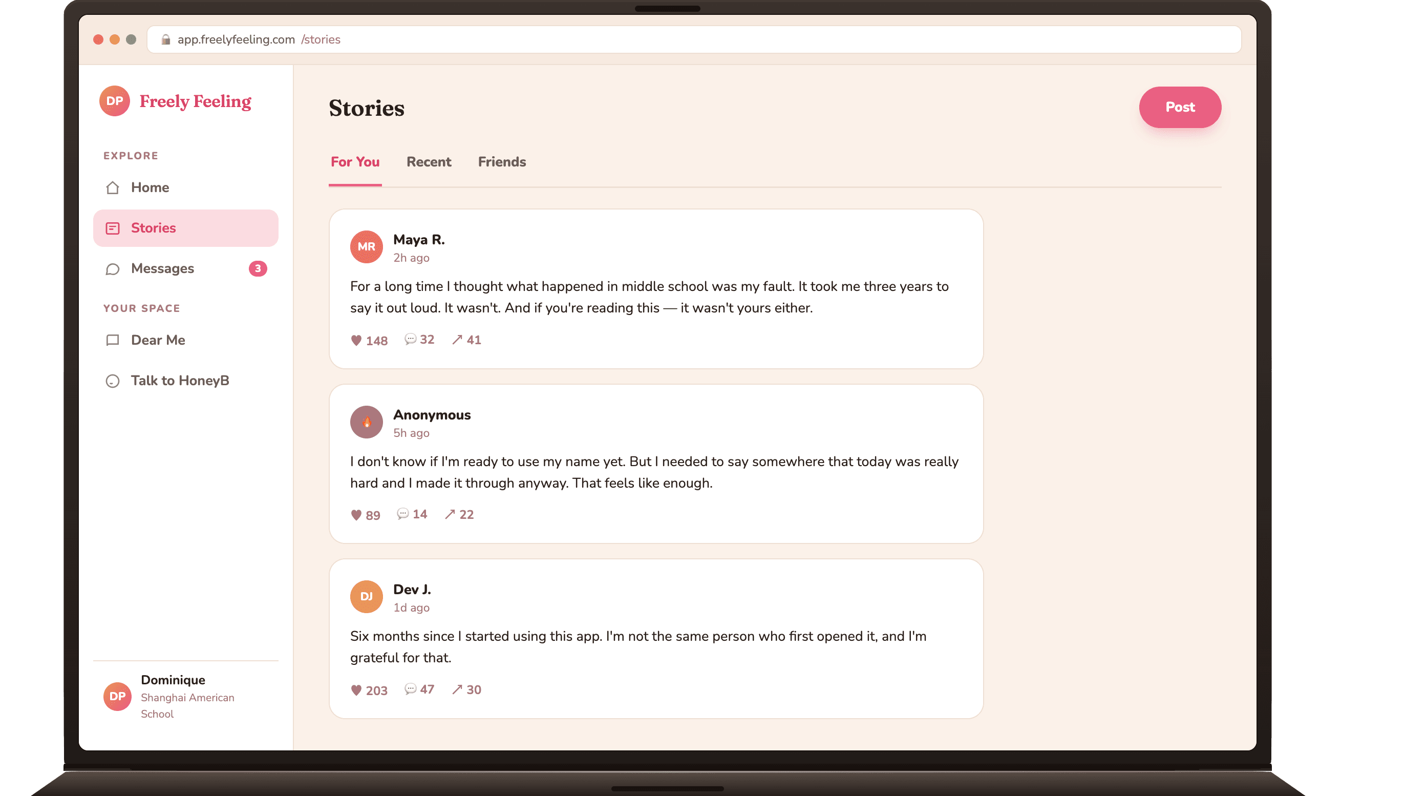 Tell your story web app